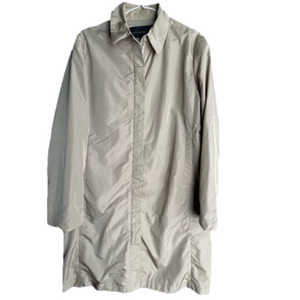 Banana Republic Y2K Lightweight Zip Front Trench Jacket Khaki Beige Womens Small